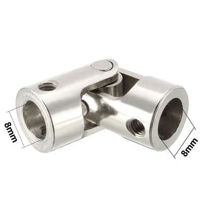 Harfington Uxcell 8mm to 8mm Inner Dia Rotatable Universal Steering Shaft U Joint Coupler L35XD14