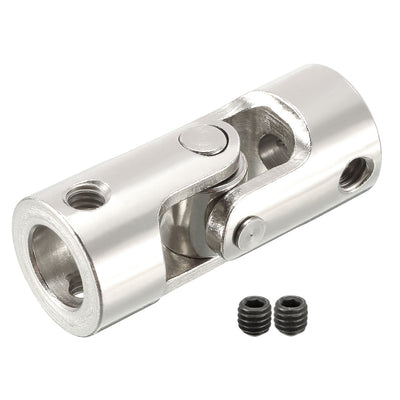 Harfington Uxcell 8mm to 8mm Inner Dia Rotatable Universal Steering Shaft U Joint Coupler L35XD14