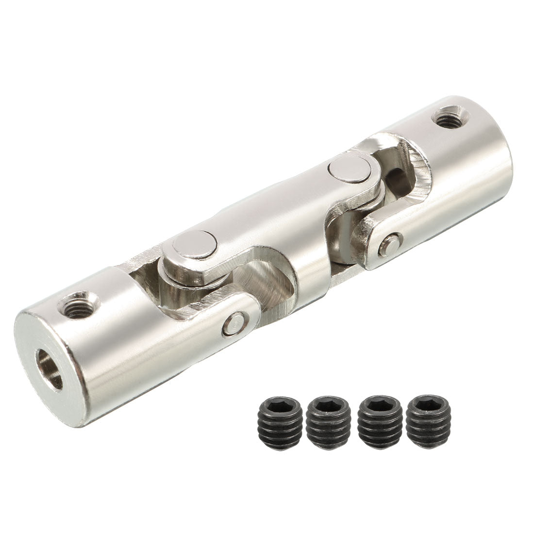 uxcell Uxcell 4mm to 4mm Inner Dia 2 Section Rotatable Universal Steering Shaft U Joint Coupler L52XD12