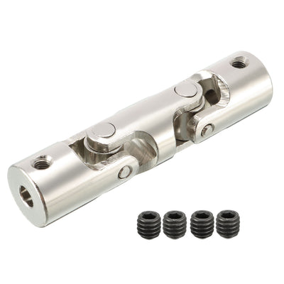 Harfington Uxcell 4mm to 4mm Inner Dia 2 Section Rotatable Universal Steering Shaft U Joint Coupler L52XD12