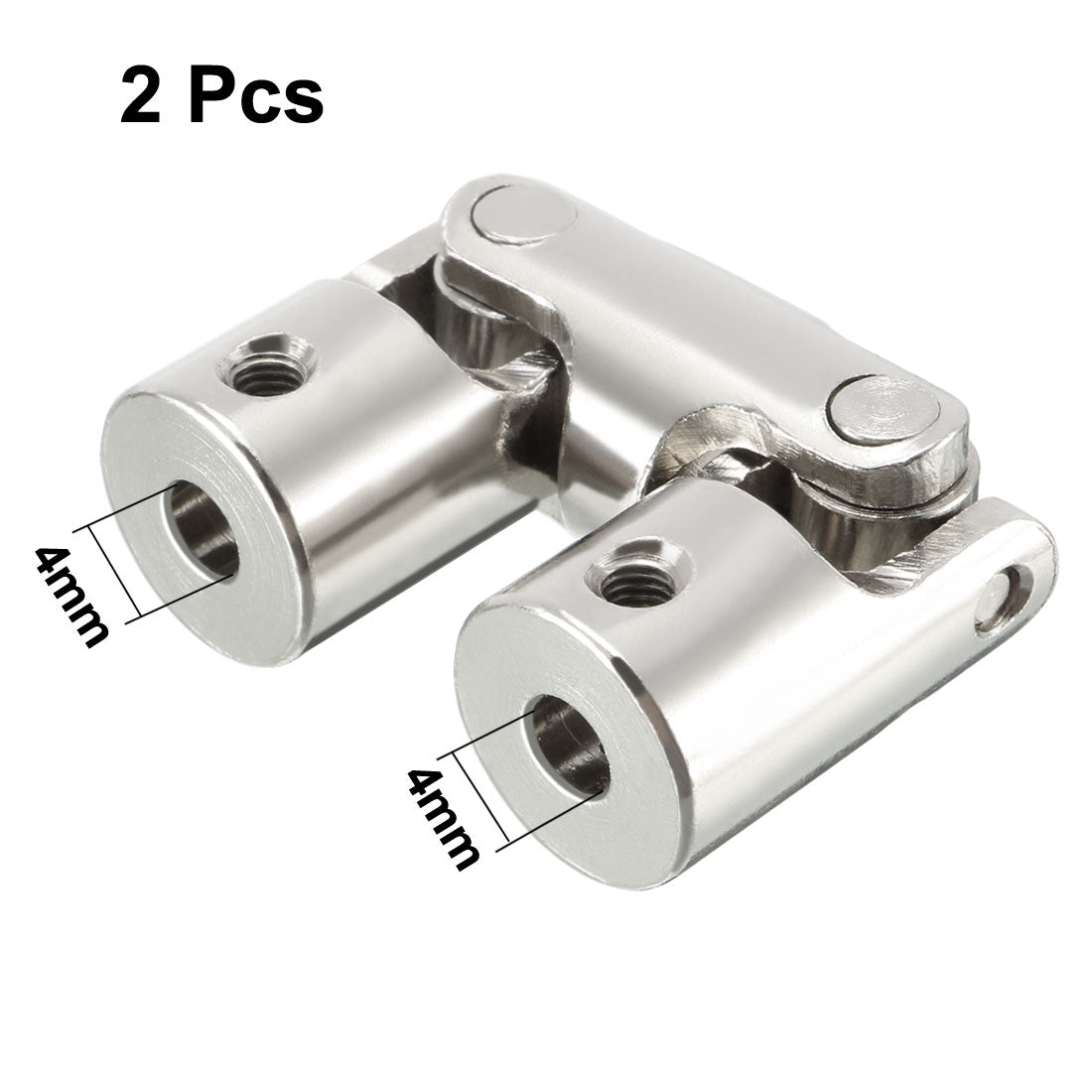 uxcell Uxcell 2pcs 4mm to 4mm Inner Dia 2 Section Rotatable Universal Steering Shaft U Joint Coupler L52XD12