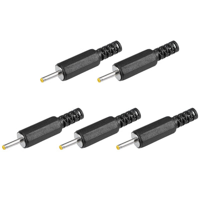 Harfington Uxcell 5Pcs DC Male Connector 2.5mm x 0.7mm Power Cable Jack Adapter Black