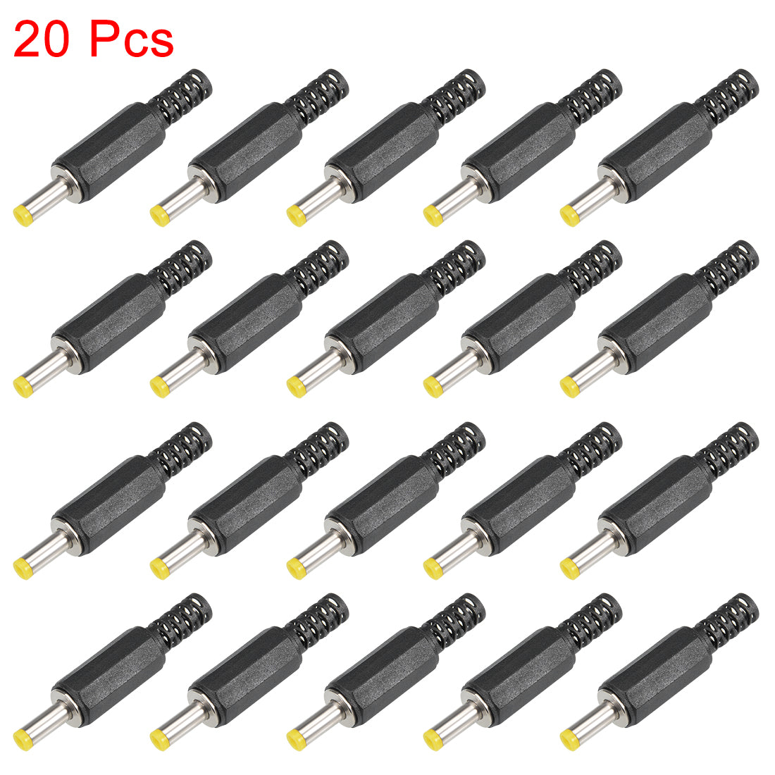 uxcell Uxcell 20Pcs DC Male Connector 4.0mm x 1.7mm Power Cable Jack Adapter Black