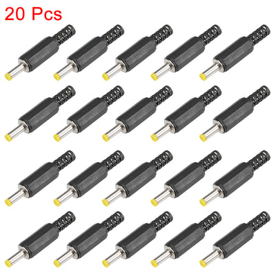 Harfington Uxcell 20Pcs DC Male Connector 4.0mm x 1.7mm Power Cable Jack Adapter Black