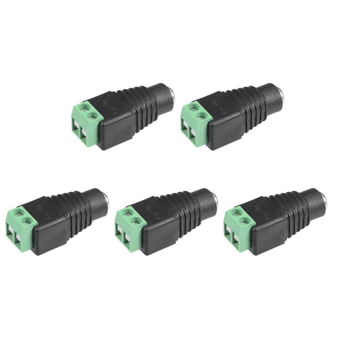uxcell Uxcell DC Female Connector 5.5x2.1mm Power Jack Adapter 5Pcs for Led Strip CCTV Security Camera Cable Wire Ends