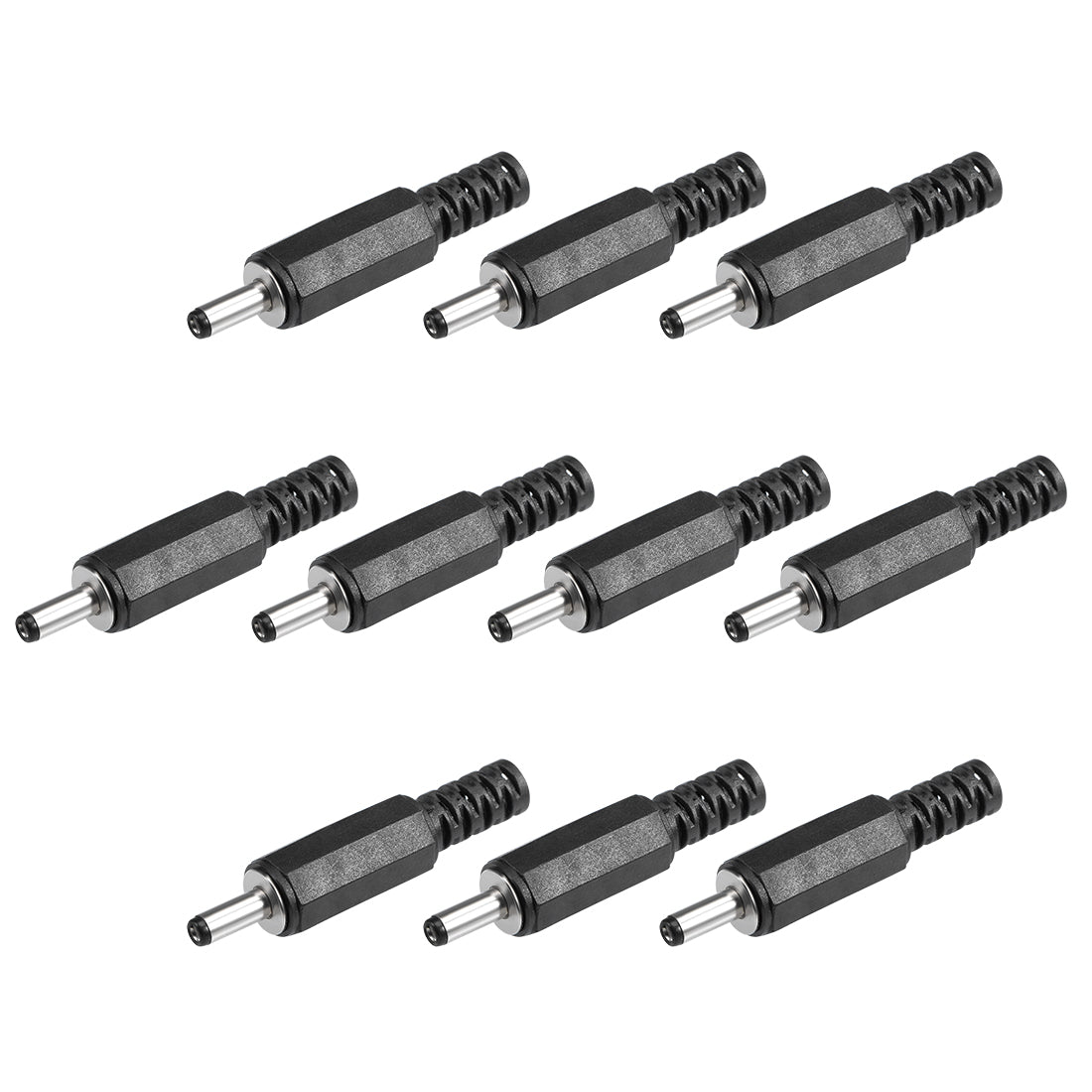 uxcell Uxcell 10Pcs DC Male Connector 3.5mm x 1.1mm Power Cable Jack Adapter Black