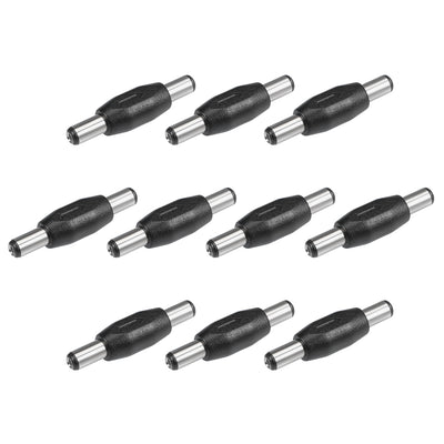 Harfington Uxcell 10Pcs DC Male to Male Connector 5.5mm x 2.1mm Power Cable Jack Adapter Black
