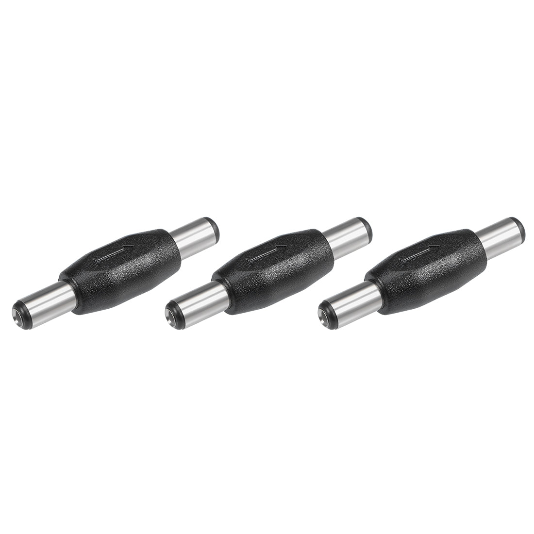 uxcell Uxcell 3Pcs DC Male to Male Connector 5.5mm x 2.1mm Power Cable Jack Adapter Black
