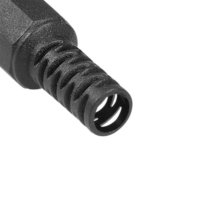 Harfington Uxcell 4Pcs DC Male Connector 5.5mm x 2.5mm x 14mm Power Cable Jack Adapter Black