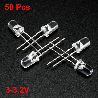 Harfington Uxcell 50pcs 5mm Multicolor Fast Flashing Dynamics LED Diode Lights Bright Lighting Bulb Lamps Electronics Components Filcker Light Emitting Diodes 3-3.2V