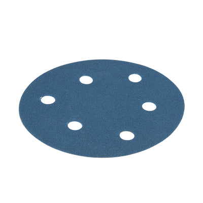 Harfington Uxcell 10 Pcs 5 Inch 6 Hole Hook and Loop Sanding Disc 320 Grits Flocking Sandpaper Random Orbital Sander Paper Blue