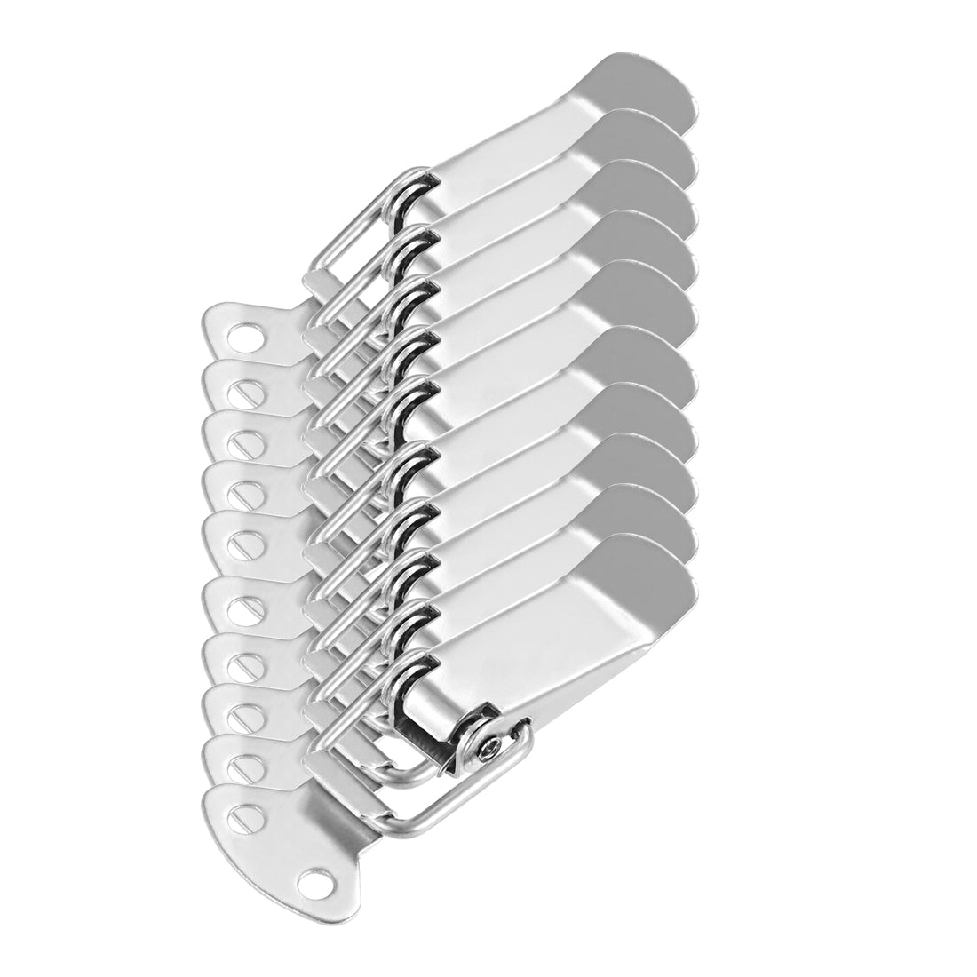 uxcell Uxcell 201 Stainless Steel Spring Loaded Toggle Case Box Chest Trunk Latch Catches Clamp Hasps 10 pcs, 72mm Overall Length