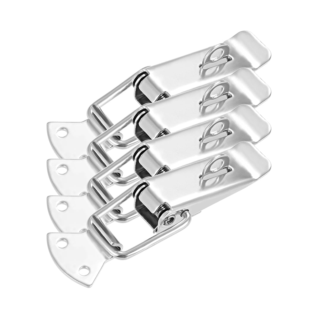 uxcell Uxcell 201 Stainless Steel Spring Loaded Toggle Case Box Chest Trunk Latch Catches Hasps Clamp 4 pcs, 127mm Overall Length