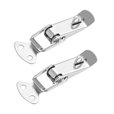 Harfington Uxcell 304 Stainless Steel Spring Loaded Toggle Case Box Chest Trunk Latch Catches Hasps Clamp 2 pcs, 72mm Overall Length