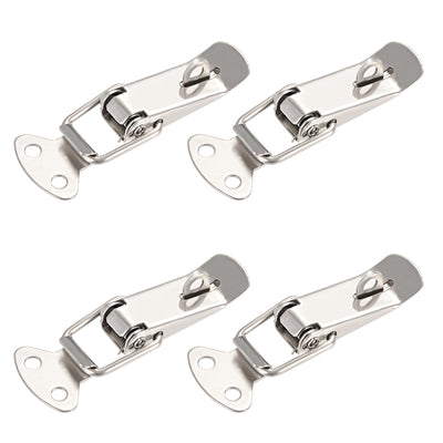Harfington Uxcell 4 Pcs Iron Spring Loaded Toggle Case Box Chest Trunk Latch Catches Hasps Clamps, 72mm Overall Length