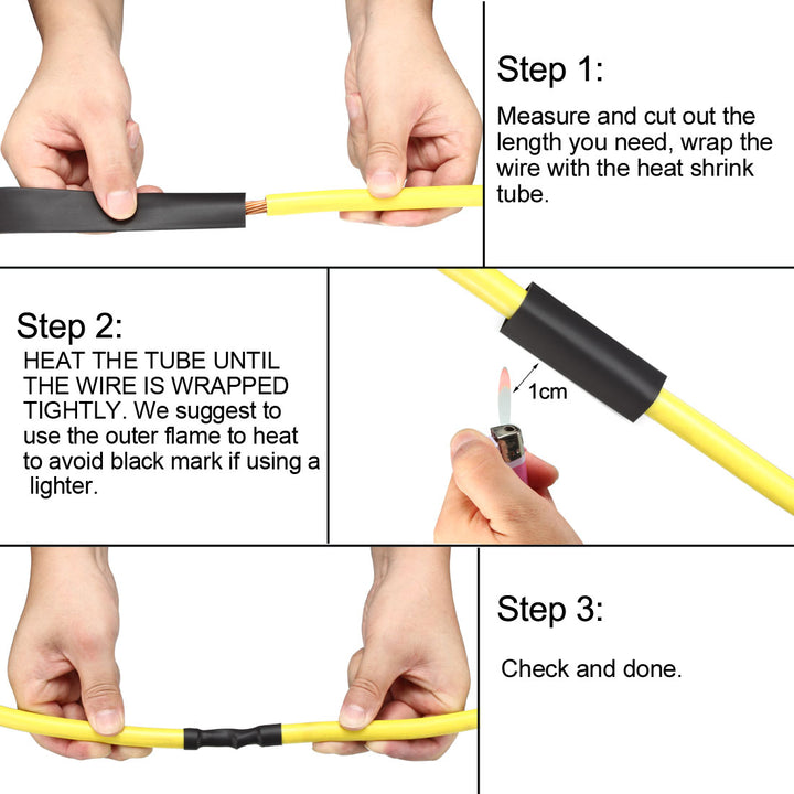 Uxcell Heat Shrink Tubing - 28mm Diameter, 2:1 Shrink Ratio, 1 Meter Length, Black