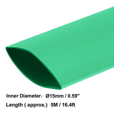 uxcell Uxcell Heat Shrink Tube 2:1 Electrical Insulation Tube Wire Cable Tubing Sleeving Wrap Green 15mm Diameter 5m Long