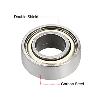 Harfington Uxcell Deep Groove Ball Bearings Metric Double Shielded Carbon Steel Z1 Level