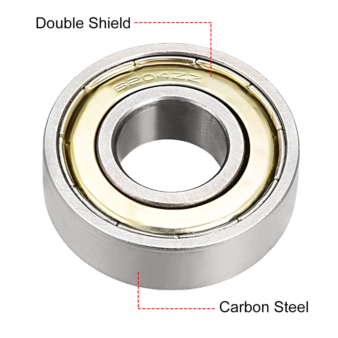 Harfington Deep Groove Ball Bearing Double Shield, Carbon Steel Bearings