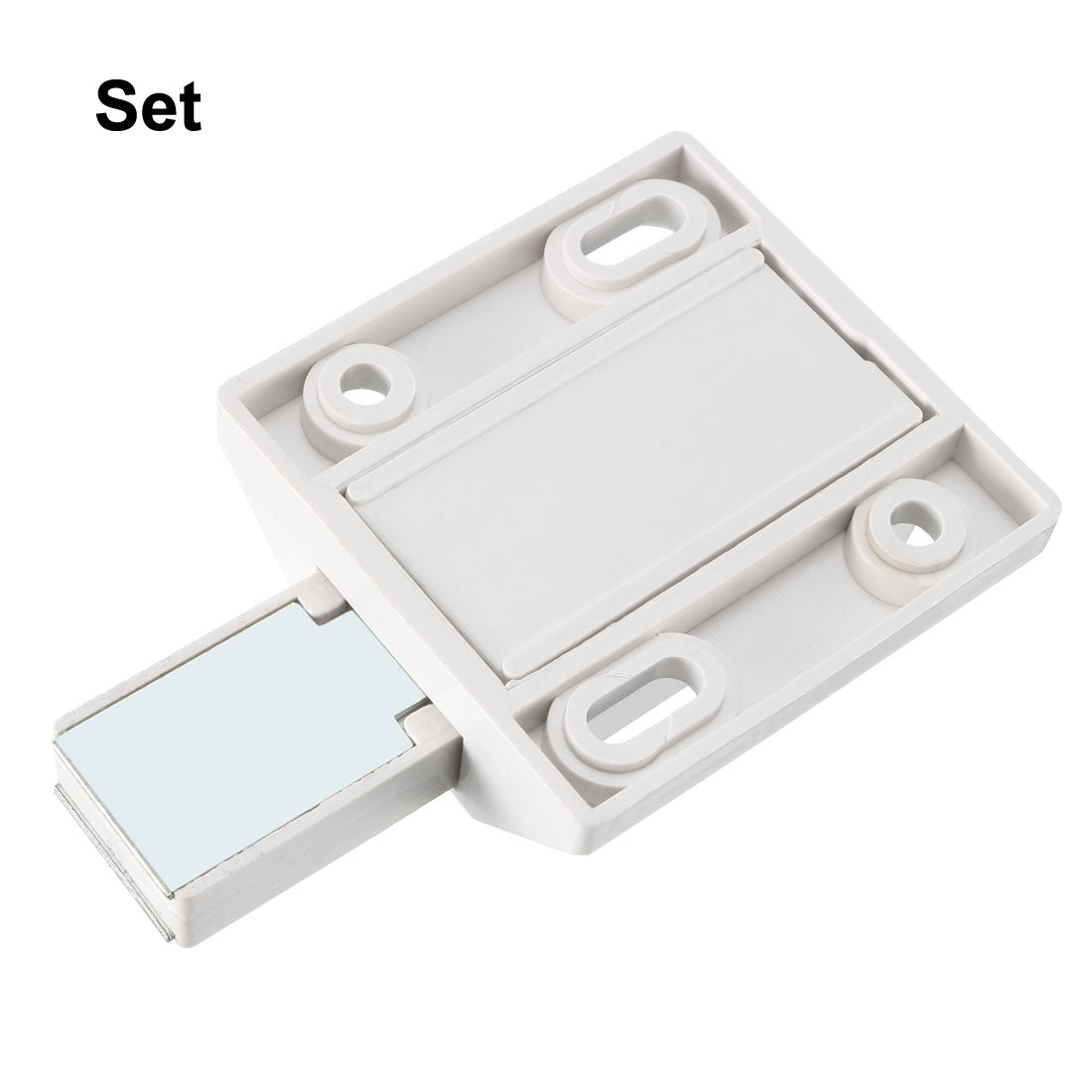uxcell Uxcell 5-8mm Glass Door Magnetic Touch Catch Latch Closure Plastic White with Clamp Set