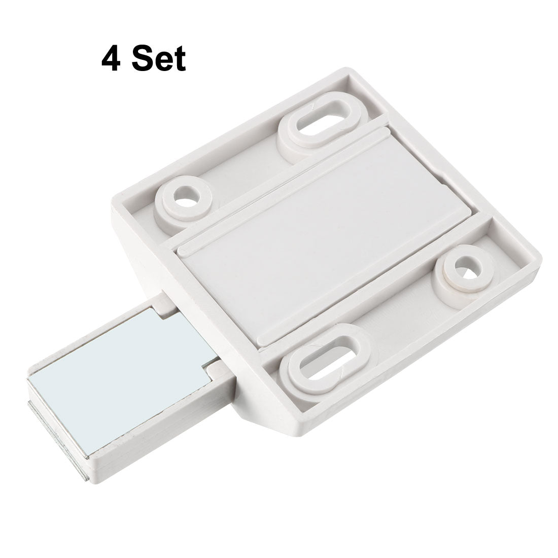 uxcell Uxcell 5-8mm Glass Door Magnetic Touch Catch Latch Closure Plastic White with Clamp 4 Set