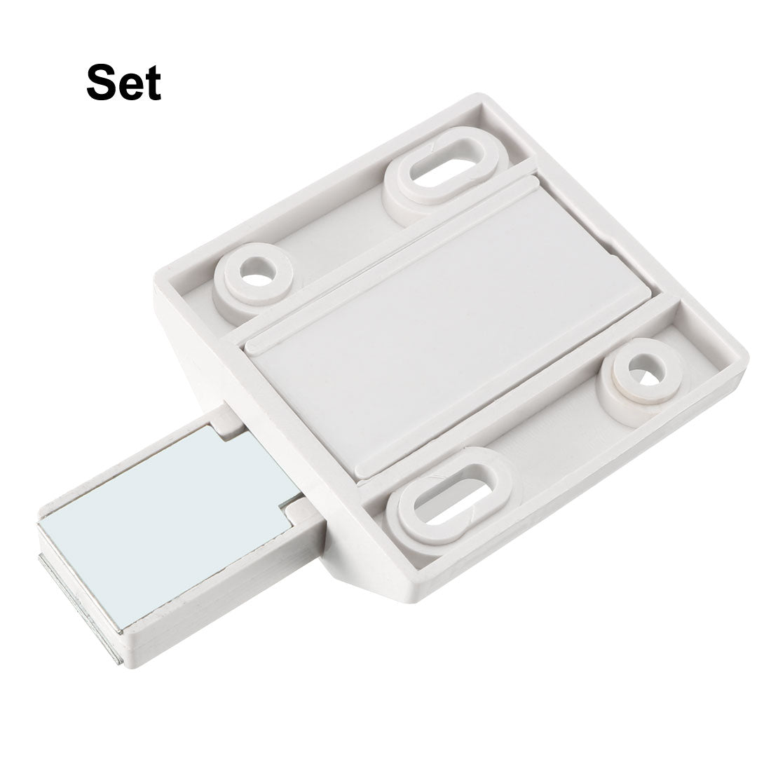 uxcell Uxcell 8-10mm Glass Door Magnetic Touch Catch Latch Closure Plastic White with Clamp Set