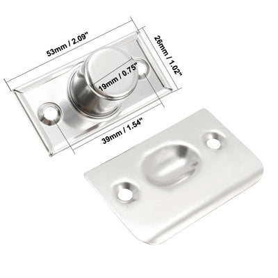 Harfington Uxcell Closet Door Drive-in Large Ball Catch Stainless Steel With Strike Plate Screws 2PCS