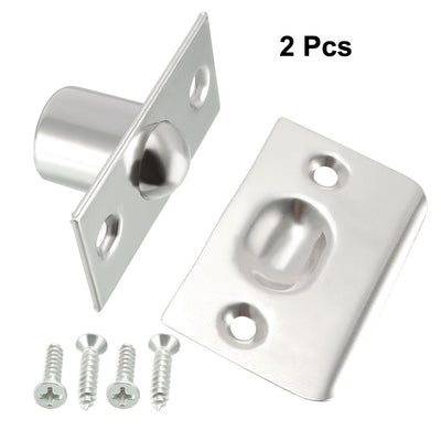 Harfington Uxcell Closet Door Drive-in Large Ball Catch Stainless Steel With Strike Plate Screws 2PCS