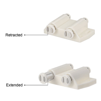 Harfington Uxcell Double Magnetic Touch Catch Latch Plastic PE White for Cabinet Door Shutter