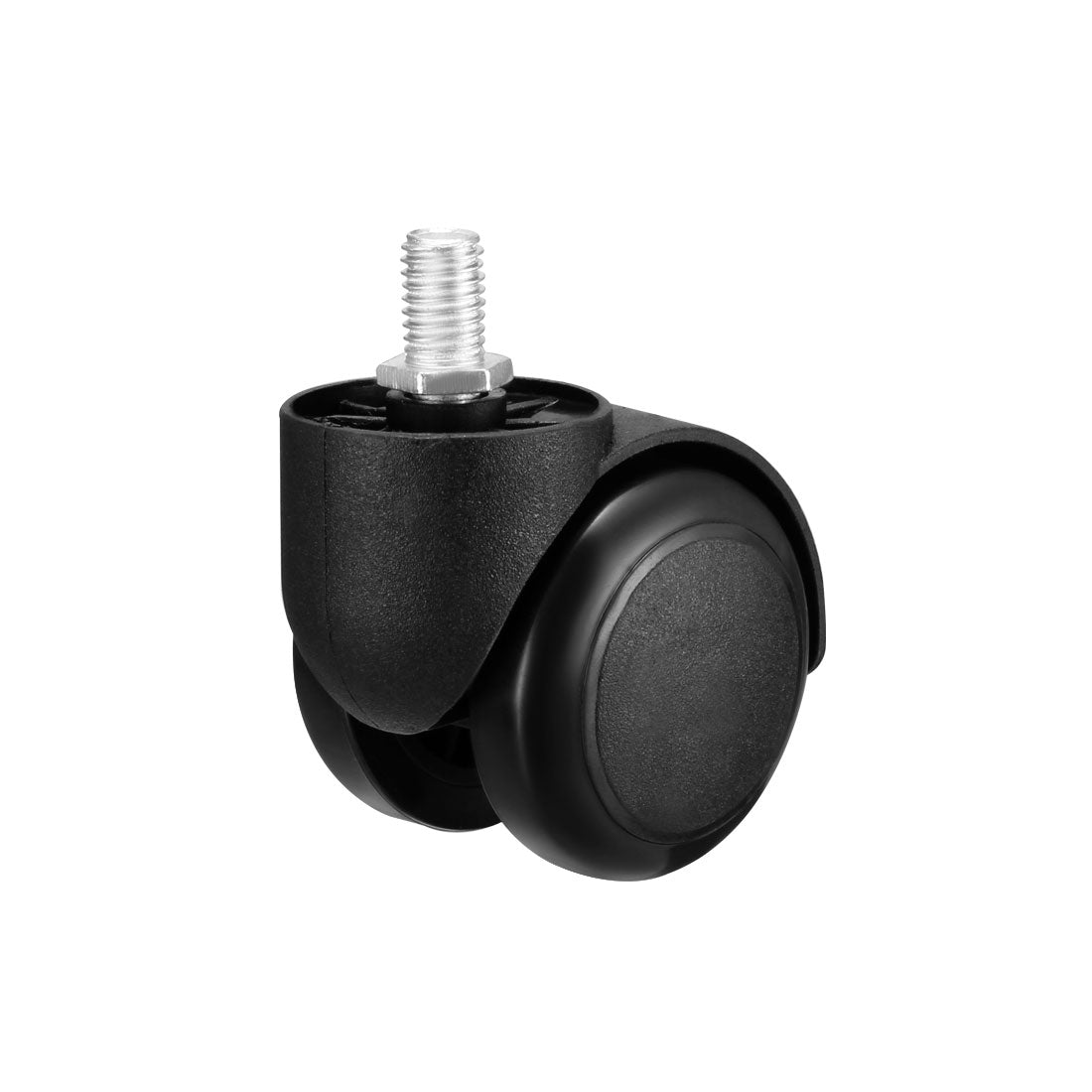 uxcell Uxcell Office Chair Casters Wheels 2 Inch PU Twin Wheel M10x14mm Threaded Stem Swivel Caster Black, 3 Pcs