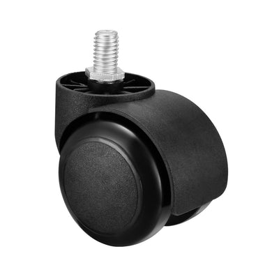 Uxcell Uxcell Office Chair Casters Wheels 2 Inch PU Twin Wheel M10x14mm Threaded Stem Swivel Caster Gray
