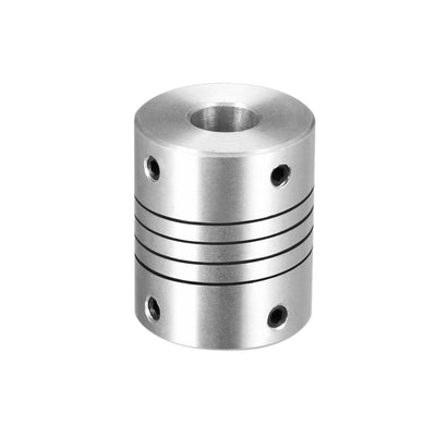 Harfington Uxcell 10mm to 10mm Aluminum Alloy Shaft Coupling Flexible Coupler Motor Connector Joint L30xD25 Silver
