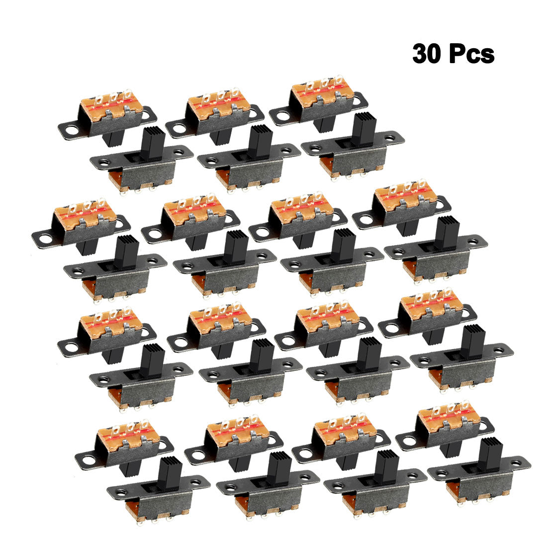uxcell Uxcell 30Pcs 5mm Vertical Slide Switch SPDT 3 Terminals PCB Panel Latching
