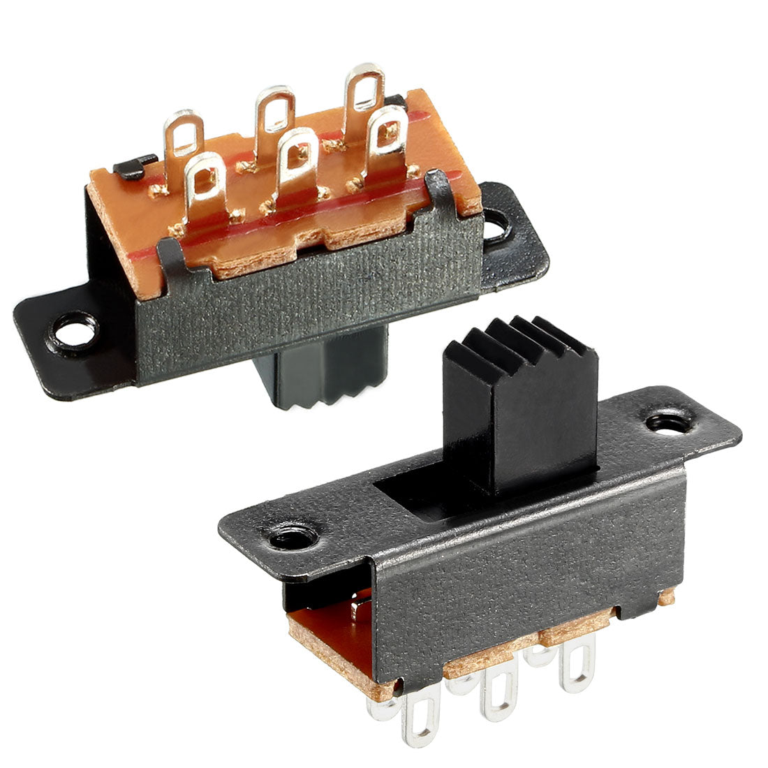 Uxcell 20Pcs 6mm Vertical Slide Switch DPDT 6 Terminals PCB Panel ...