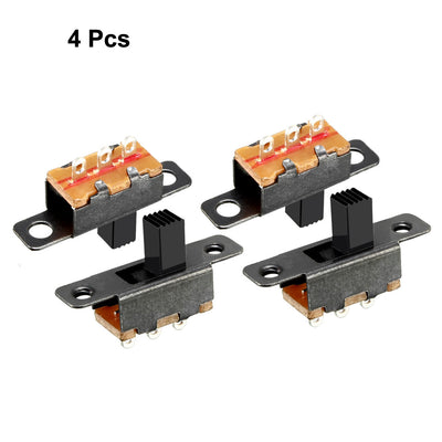 Harfington Uxcell 4Pcs 3mm Vertical Slide Switch SPDT 3 Terminals PCB Panel Latching