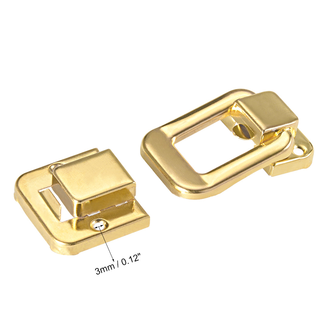 uxcell Uxcell Toggle Latch, 48mm Retro Style Golden Decorative Hasp Jewelry Box Catch w Screws 5 pcs
