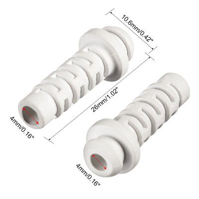 Harfington Uxcell 25pcs 4mm Inner Dia PVC Strain Relief Cord Boot Protector Power Tool Hose White