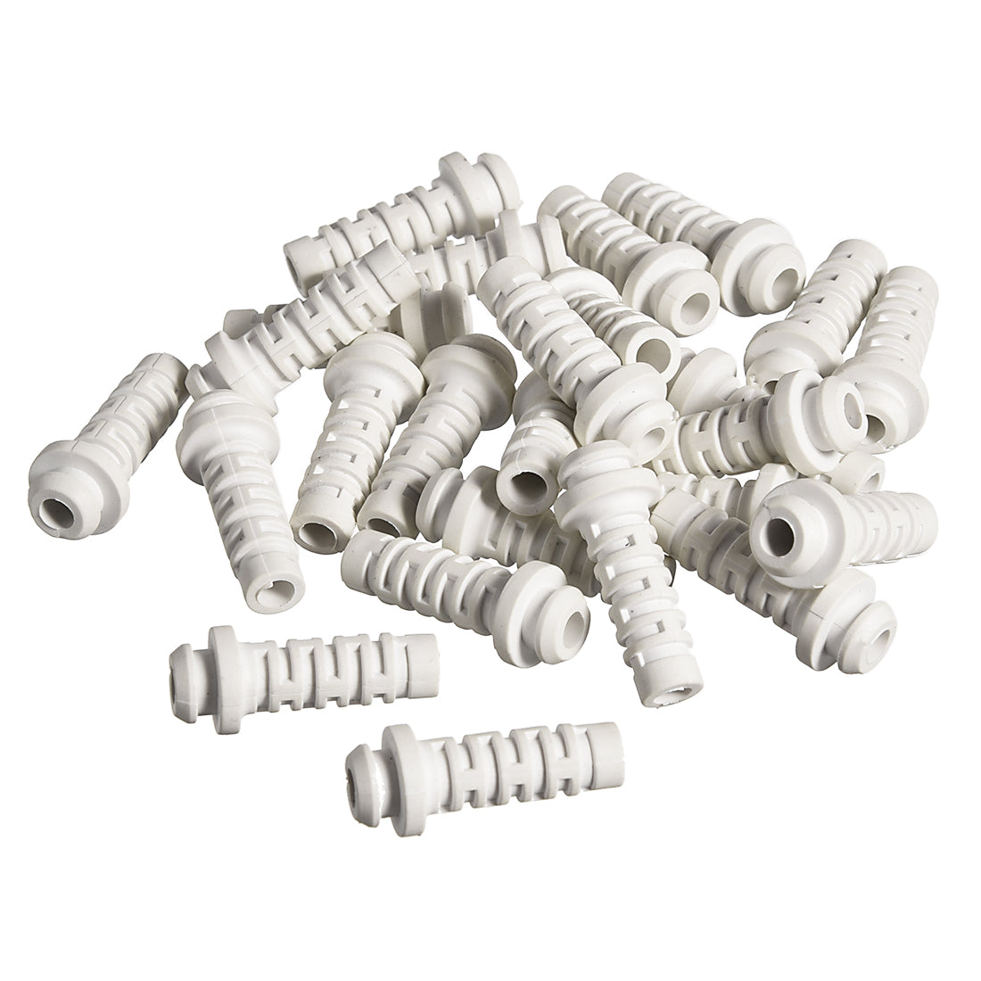 uxcell Uxcell 25pcs 4mm Inner Dia PVC Strain Relief Cord Boot Protector Power Tool Hose White