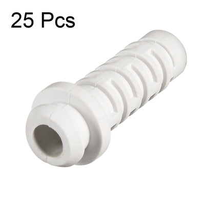 Harfington Uxcell 25pcs 5mm Inner Dia PVC Strain Relief Cord Boot Protector Power Tool Hose White