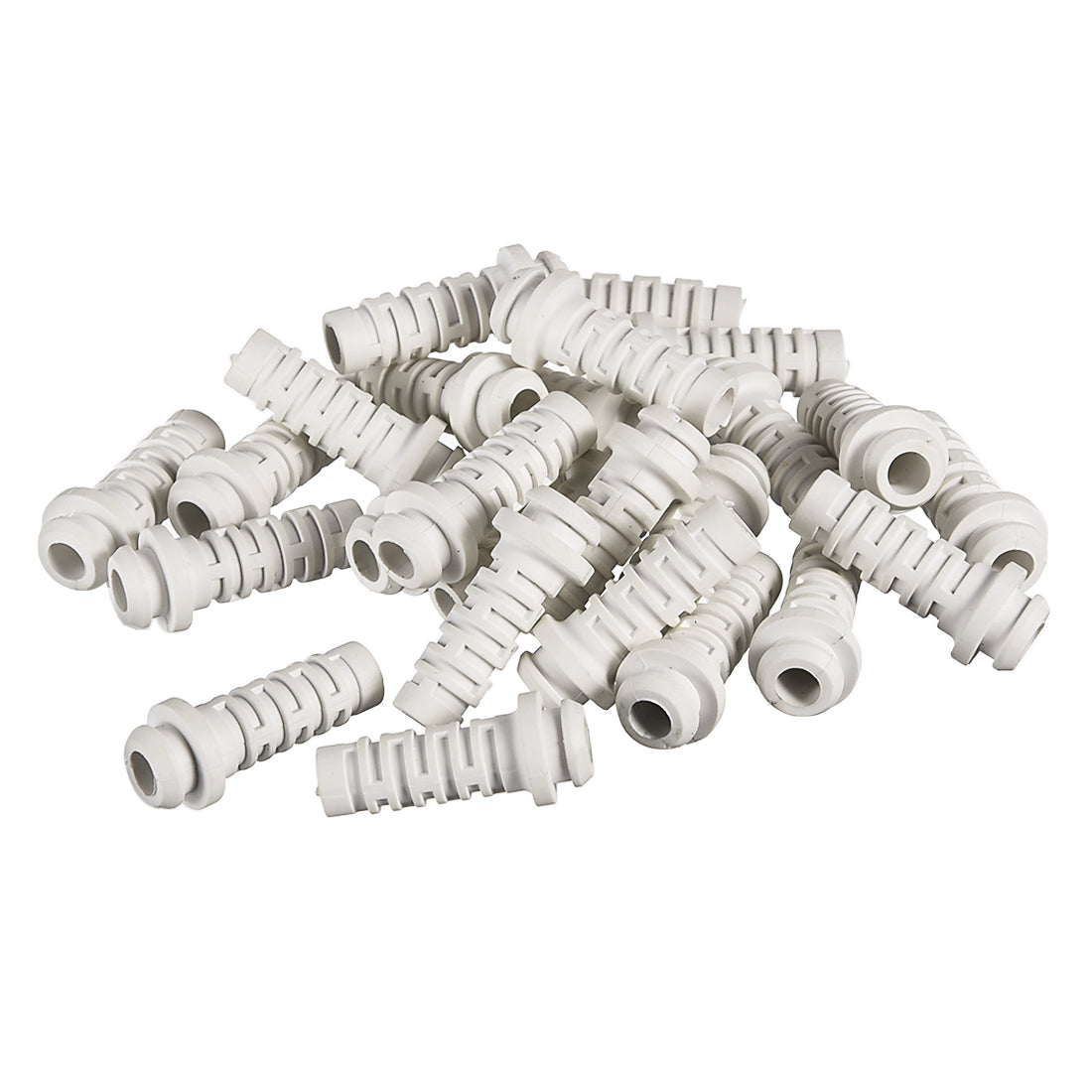 uxcell Uxcell 25pcs 5mm Inner Dia PVC Strain Relief Cord Boot Protector Power Tool Hose White