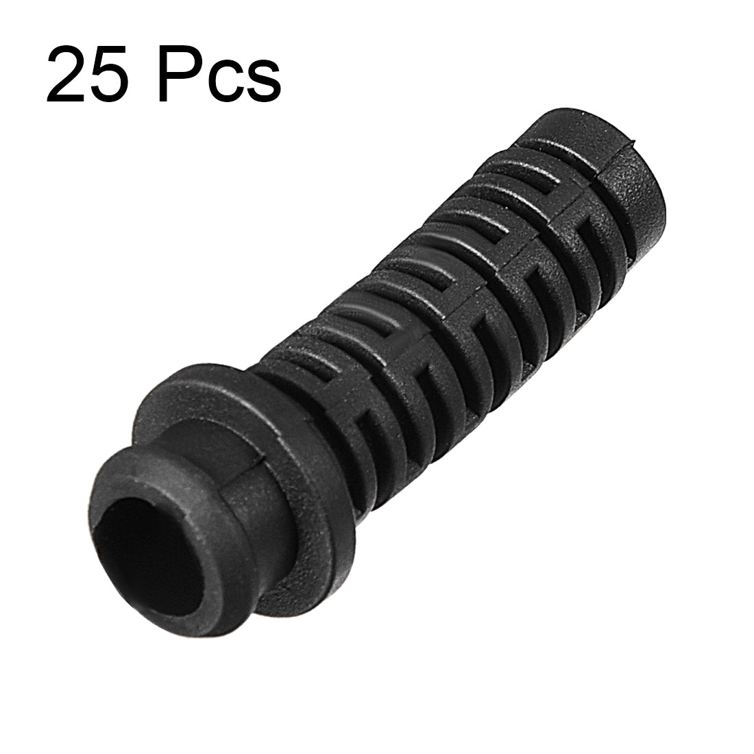 uxcell Uxcell 25pcs 6mm Inner Dia PVC Strain Relief Cord Boot Protector Power Tool Hose Black
