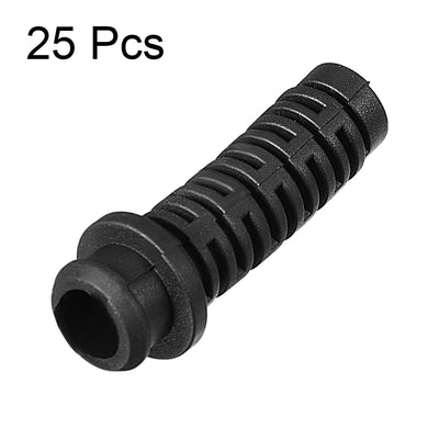 Harfington Uxcell 25pcs 6mm Inner Dia PVC Strain Relief Cord Boot Protector Power Tool Hose Black