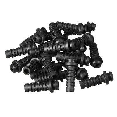 Harfington Uxcell 25pcs 4mm Inner Dia PVC Strain Relief Cord Boot Protector Power Tool Hose Black