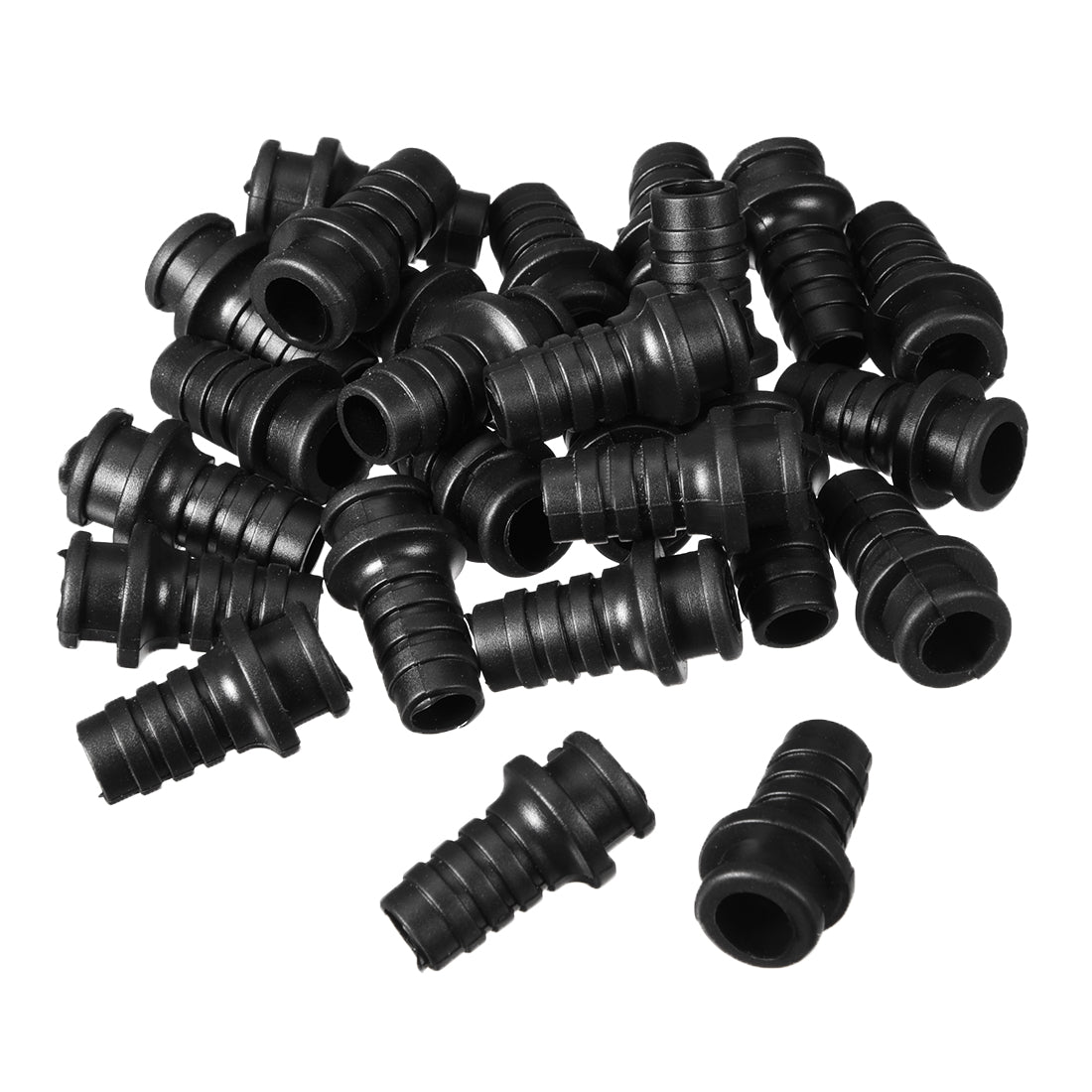 uxcell Uxcell 25pcs 8-7mm PVC Strain Relief Cord Boot Protector Power Tool Hose Black