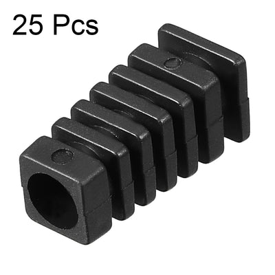 Harfington Uxcell 25Pcs 7mm Inner Dia PVC Square Strain Relief Cord Boot Protector Sleeve Power Tool Hose Black