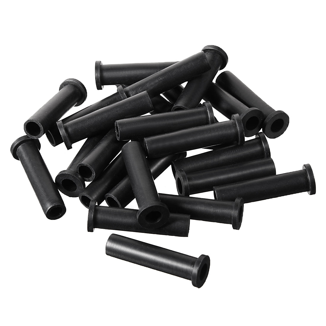 uxcell Uxcell 25 Pcs Rubber Strain Relief Cord Boot Protector Cable Sleeve Hose 33mm Long Black