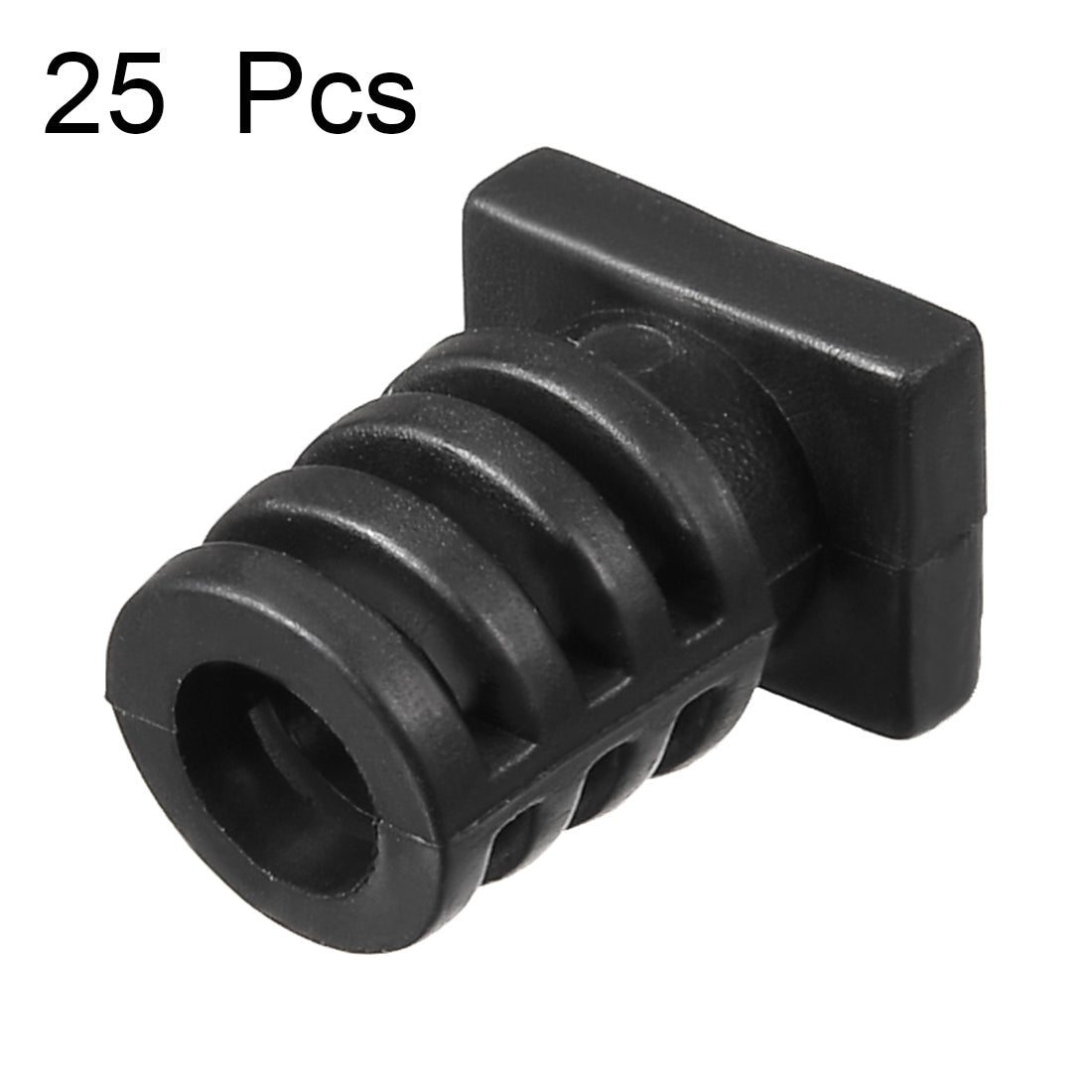 uxcell Uxcell 25Pcs 6mm Inner Dia PVC Square Strain Relief Cord Boot Protector Sleeve Power Tool Hose Black