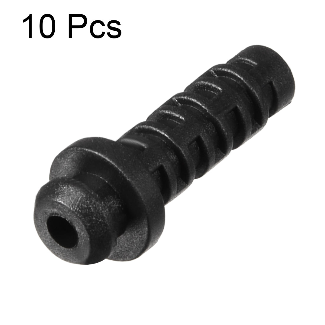 uxcell Uxcell 10pcs 3mm Inner Dia PVC Strain Relief Cord Boot Protector Power Tool Hose Black