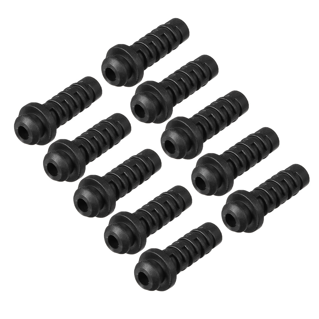 uxcell Uxcell 10pcs 4mm Inner Dia PVC Strain Relief Cord Boot Protector Power Tool Hose Black