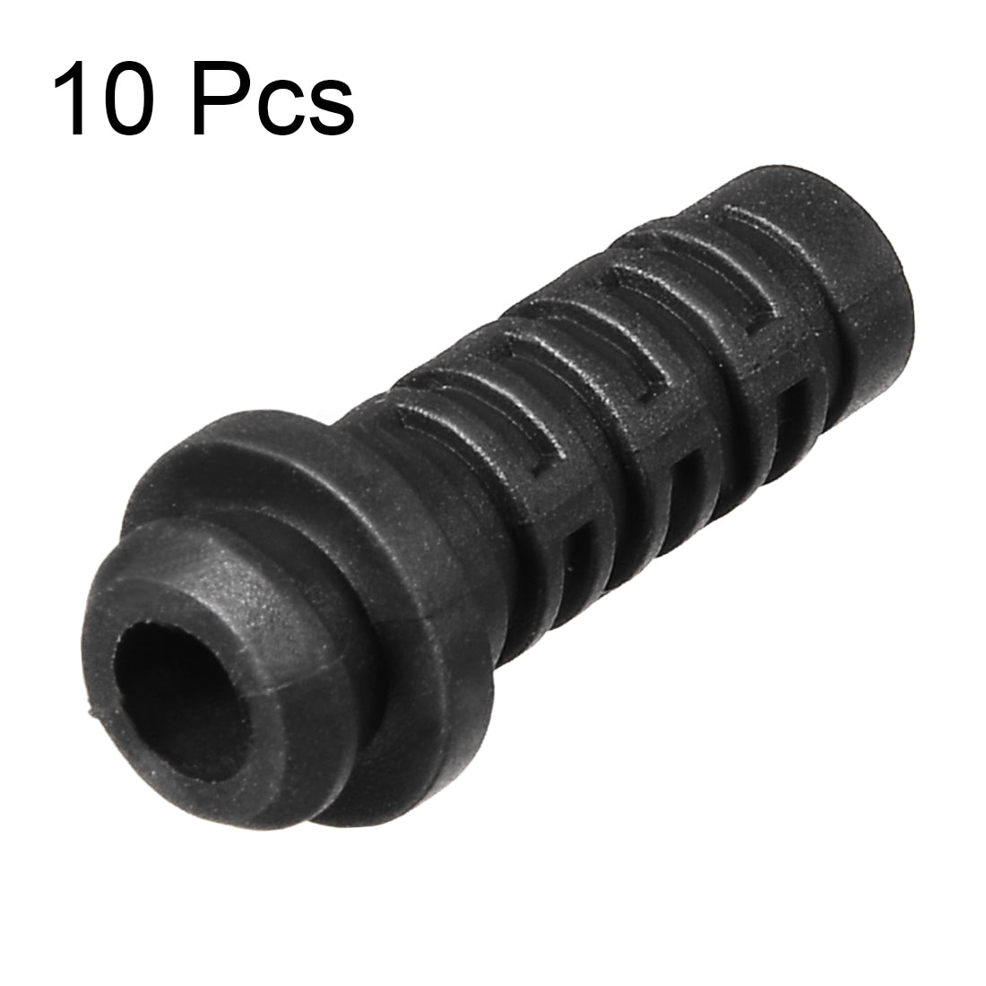 uxcell Uxcell 10pcs 5mm Inner Dia PVC Strain Relief Cord Boot Protector Power Tool Hose Black